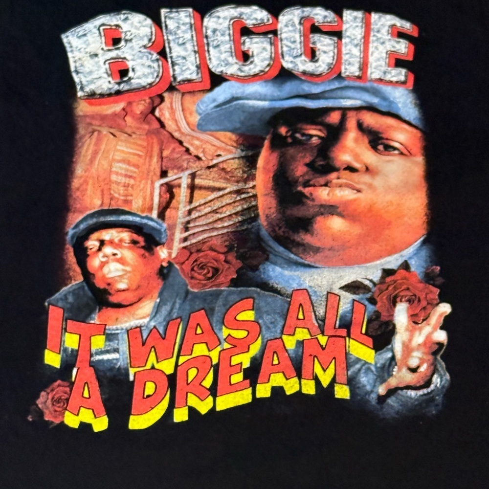 Men's Black Graphic Tee with Biggie Design - Picture 2 of 7